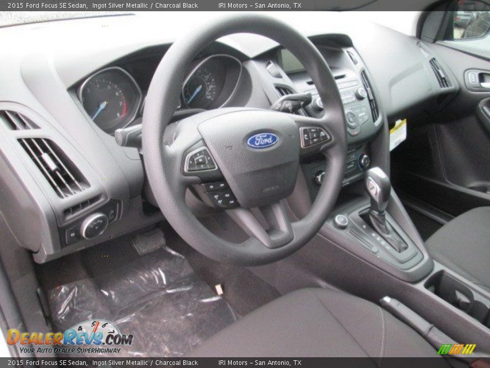 2015 Ford Focus SE Sedan Ingot Silver Metallic / Charcoal Black Photo #15