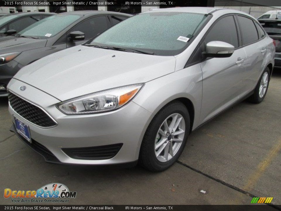 2015 Ford Focus SE Sedan Ingot Silver Metallic / Charcoal Black Photo #23