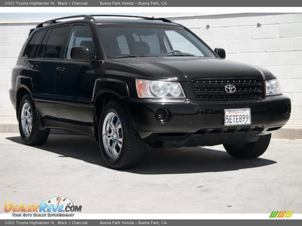 2003 Toyota Highlander I4 Black / Charcoal Photo #1