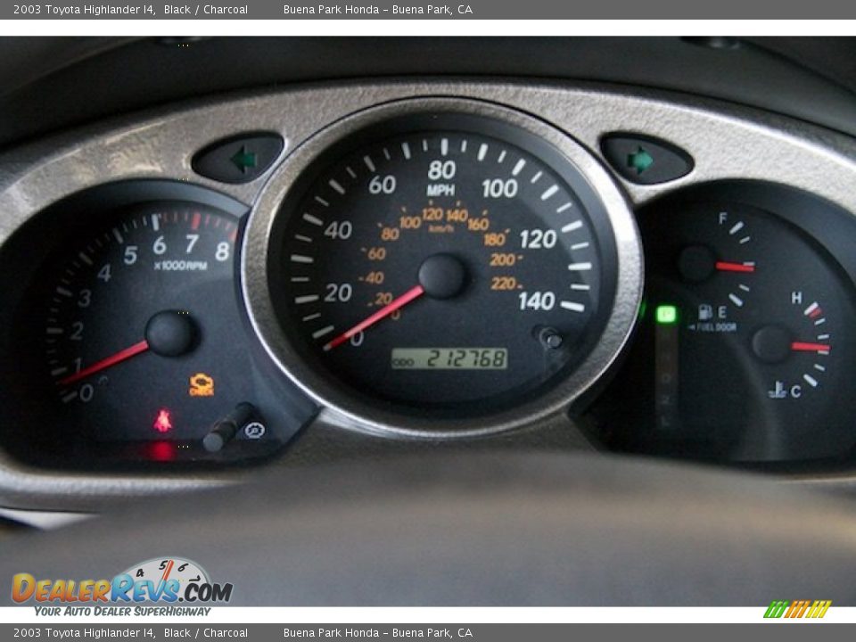 2003 Toyota Highlander I4 Black / Charcoal Photo #20