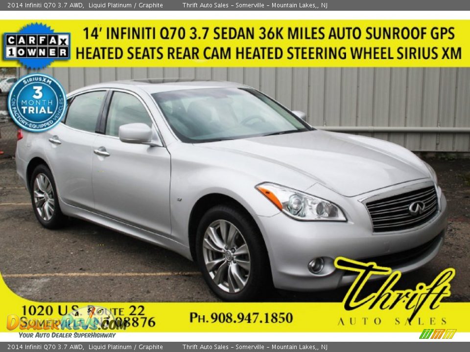 2014 Infiniti Q70 3.7 AWD Liquid Platinum / Graphite Photo #1