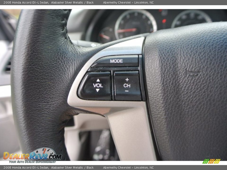 2008 Honda Accord EX-L Sedan Alabaster Silver Metallic / Black Photo #16
