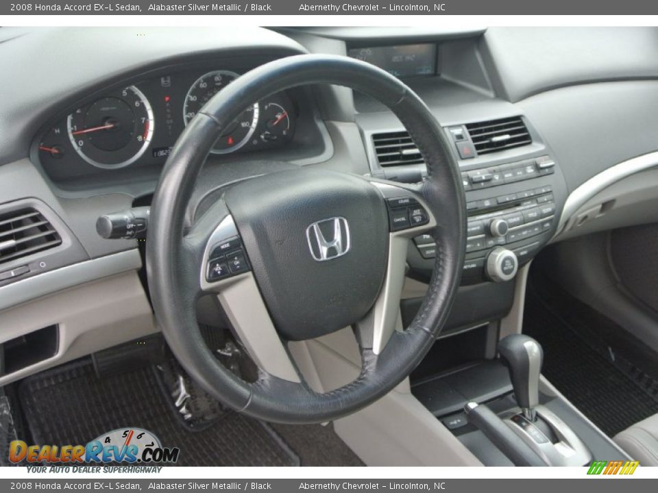 2008 Honda Accord EX-L Sedan Alabaster Silver Metallic / Black Photo #28