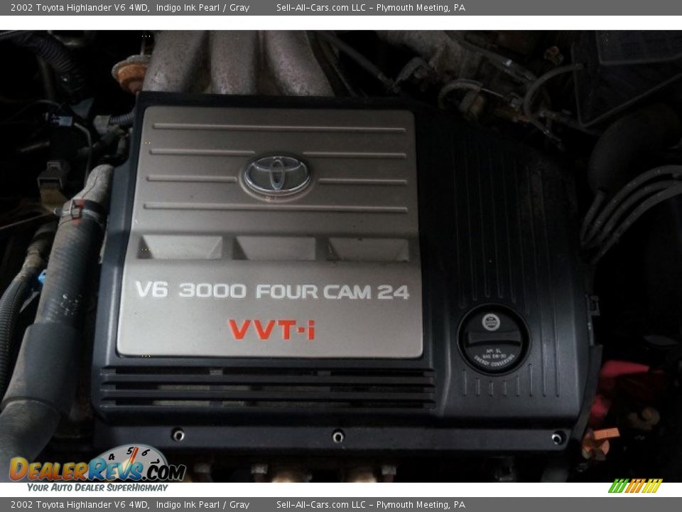 2002 Toyota Highlander V6 4WD Indigo Ink Pearl / Gray Photo #33