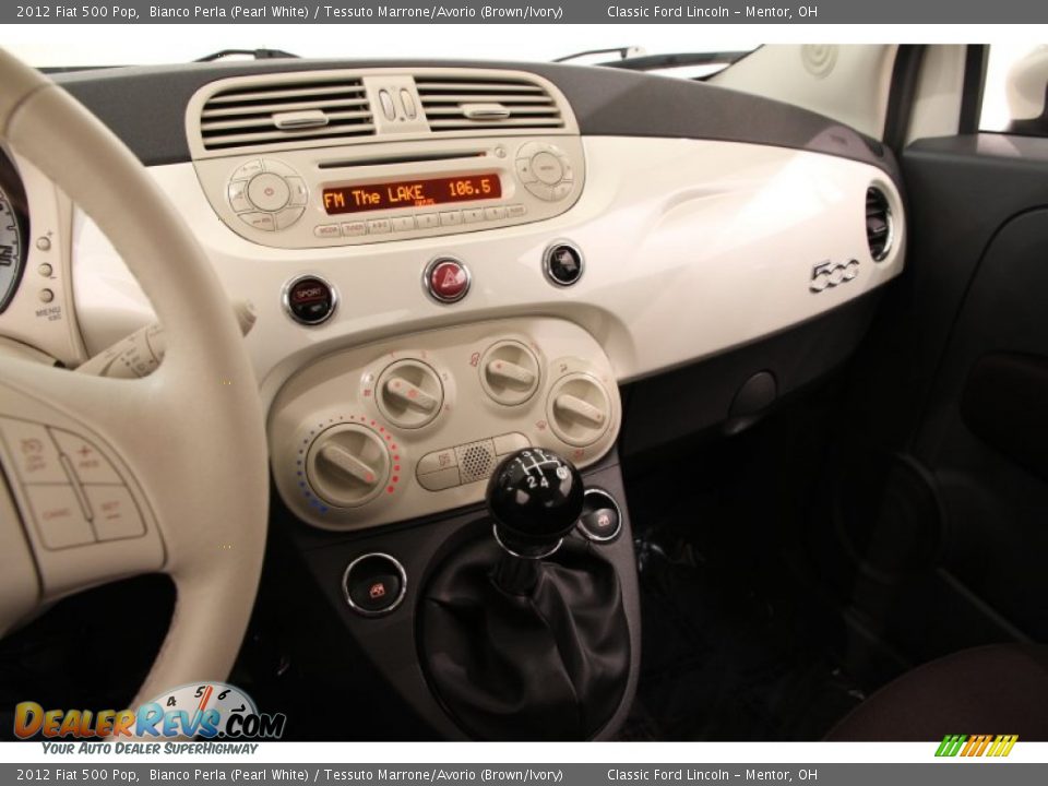 2012 Fiat 500 Pop Bianco Perla (Pearl White) / Tessuto Marrone/Avorio (Brown/Ivory) Photo #8