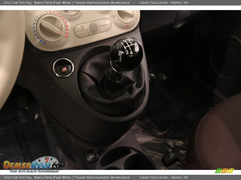 2012 Fiat 500 Pop Bianco Perla (Pearl White) / Tessuto Marrone/Avorio (Brown/Ivory) Photo #9