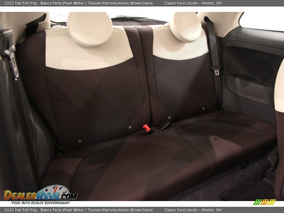 2012 Fiat 500 Pop Bianco Perla (Pearl White) / Tessuto Marrone/Avorio (Brown/Ivory) Photo #12