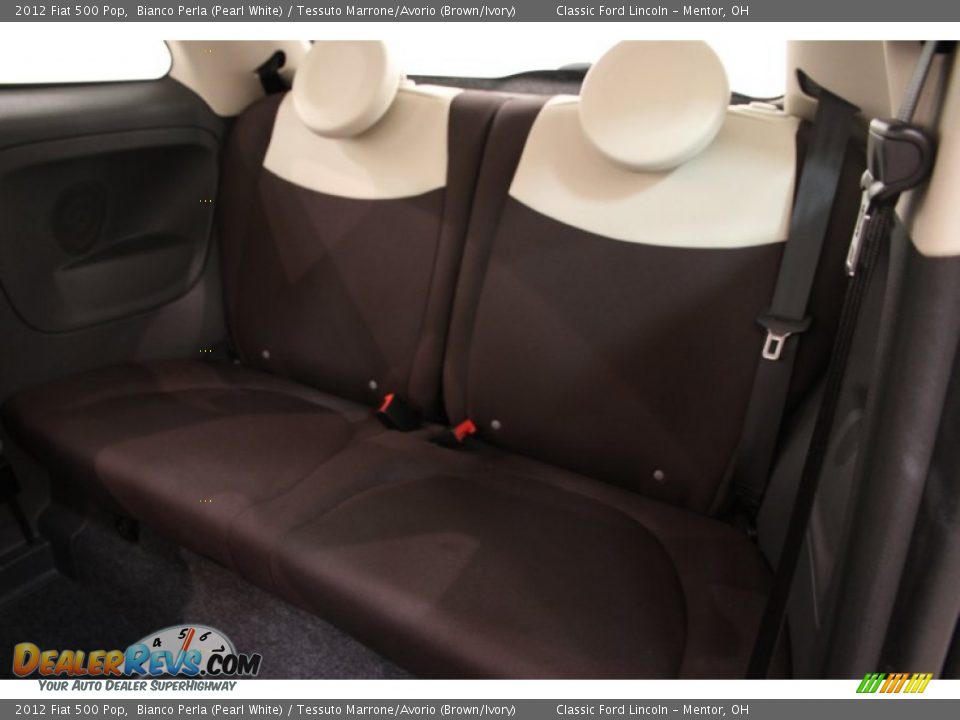2012 Fiat 500 Pop Bianco Perla (Pearl White) / Tessuto Marrone/Avorio (Brown/Ivory) Photo #13