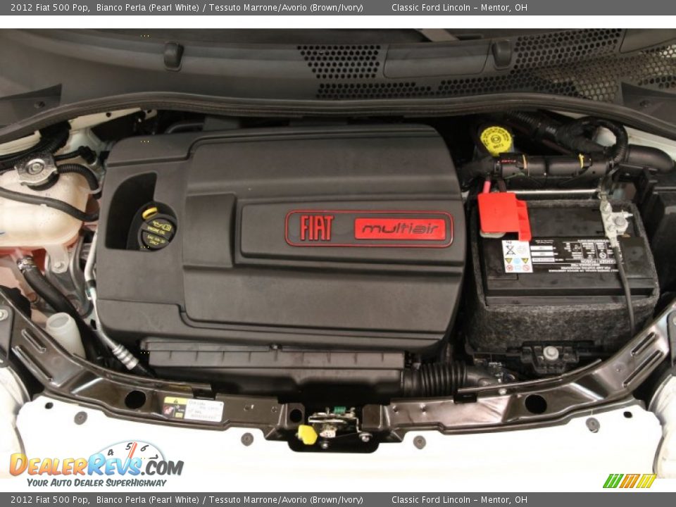 2012 Fiat 500 Pop Bianco Perla (Pearl White) / Tessuto Marrone/Avorio (Brown/Ivory) Photo #15