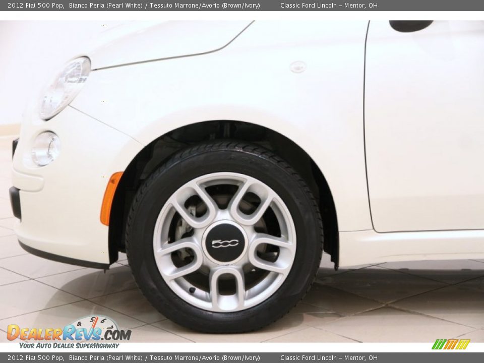 2012 Fiat 500 Pop Bianco Perla (Pearl White) / Tessuto Marrone/Avorio (Brown/Ivory) Photo #16