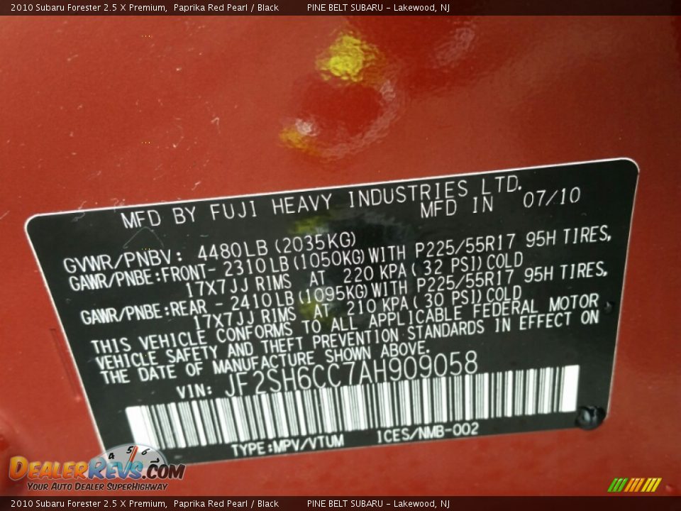 2010 Subaru Forester 2.5 X Premium Paprika Red Pearl / Black Photo #20