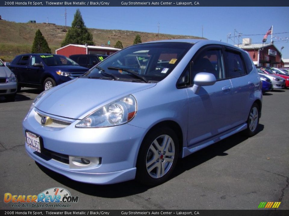 2008 Honda Fit Sport Tidewater Blue Metallic / Black/Grey Photo #3