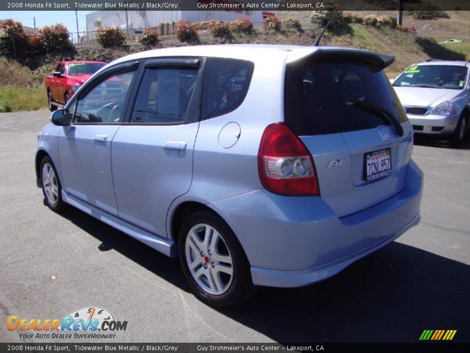 2008 Honda Fit Sport Tidewater Blue Metallic / Black/Grey Photo #5