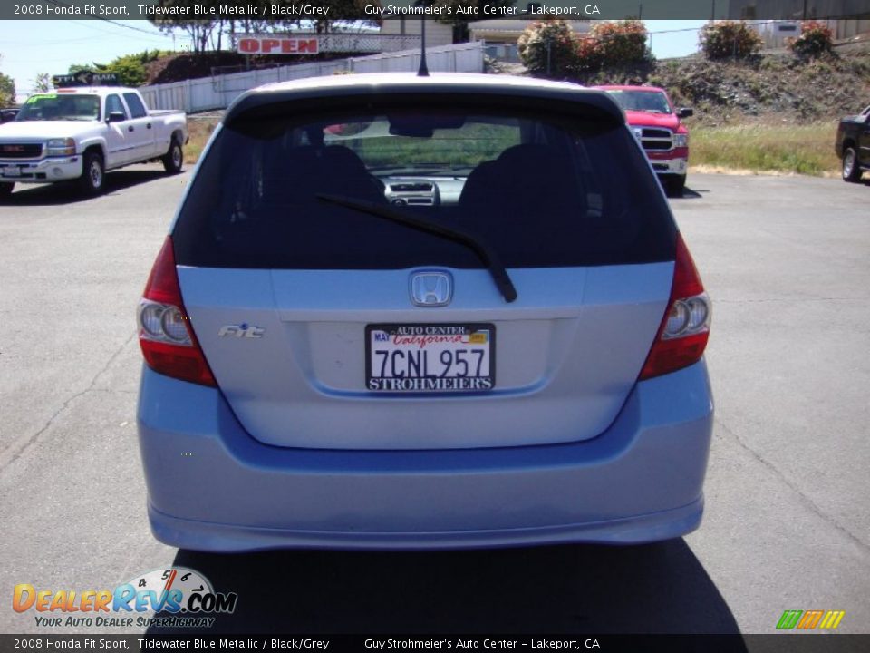 2008 Honda Fit Sport Tidewater Blue Metallic / Black/Grey Photo #6
