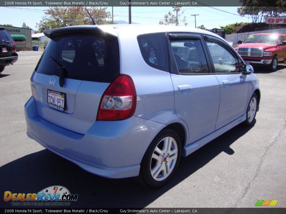 2008 Honda Fit Sport Tidewater Blue Metallic / Black/Grey Photo #7