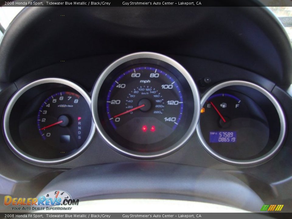 2008 Honda Fit Sport Tidewater Blue Metallic / Black/Grey Photo #12