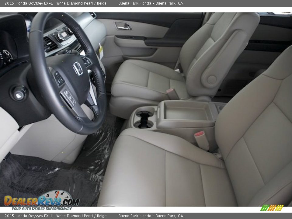 2015 Honda Odyssey EX-L White Diamond Pearl / Beige Photo #11