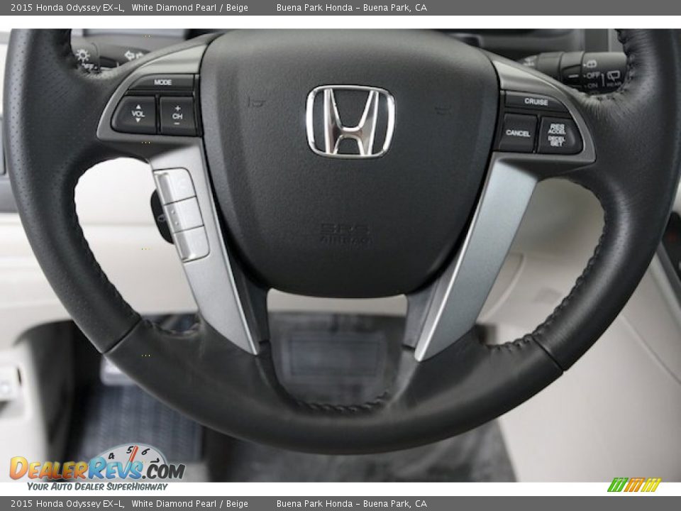 2015 Honda Odyssey EX-L White Diamond Pearl / Beige Photo #12