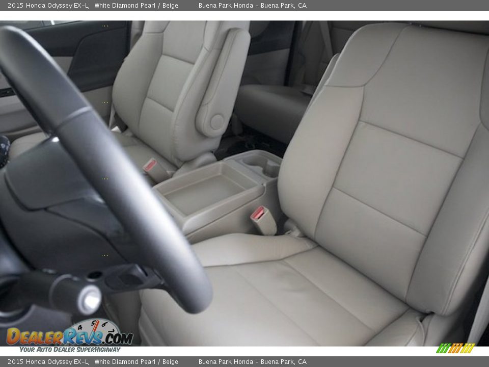 2015 Honda Odyssey EX-L White Diamond Pearl / Beige Photo #13
