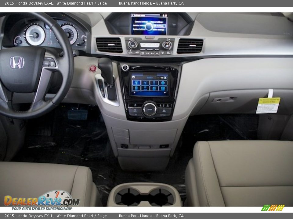 2015 Honda Odyssey EX-L White Diamond Pearl / Beige Photo #17