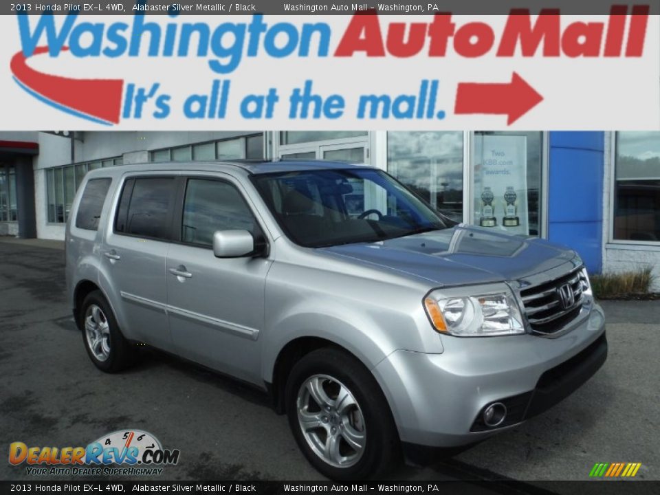 2013 Honda Pilot EX-L 4WD Alabaster Silver Metallic / Black Photo #1