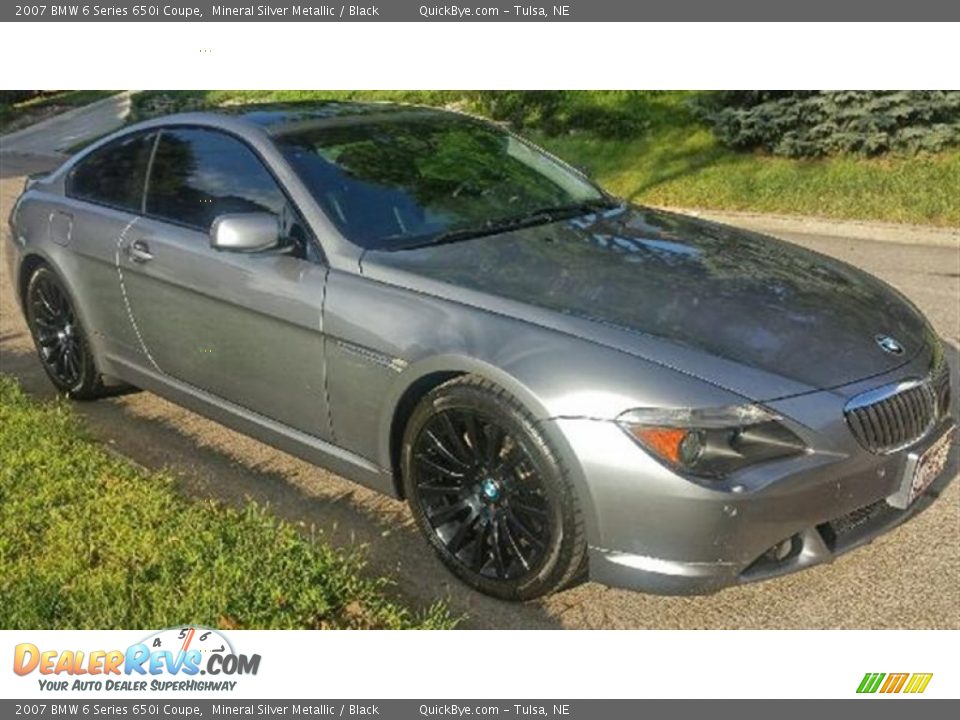 2007 BMW 6 Series 650i Coupe Mineral Silver Metallic / Black Photo #2