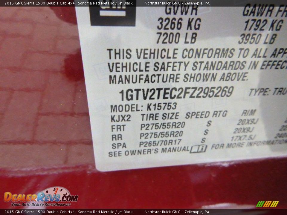 2015 GMC Sierra 1500 Double Cab 4x4 Sonoma Red Metallic / Jet Black Photo #13