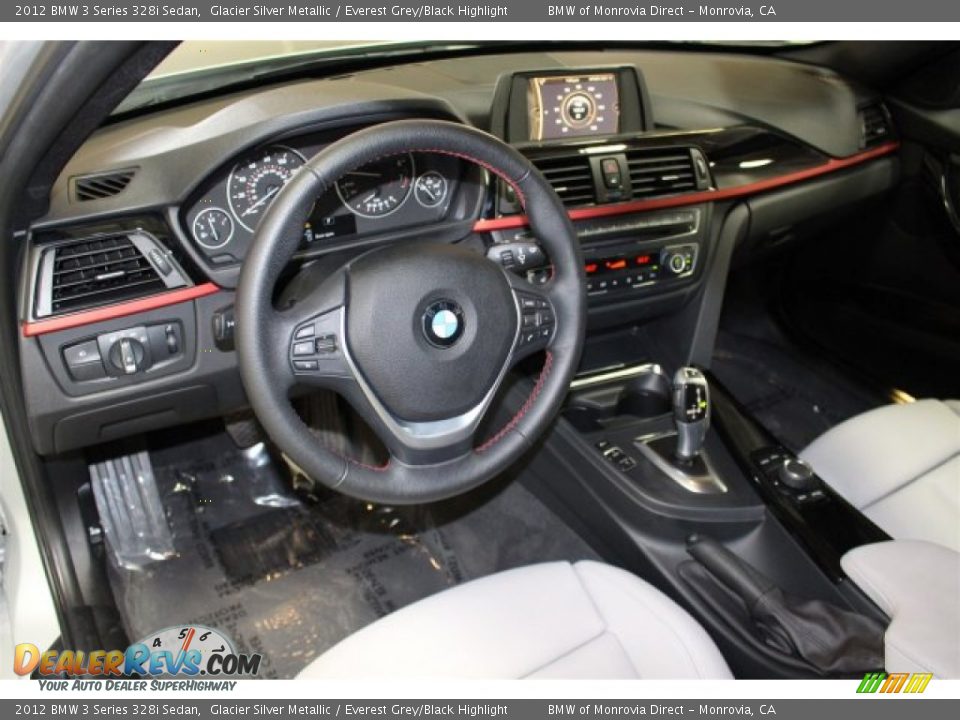 2012 BMW 3 Series 328i Sedan Glacier Silver Metallic / Everest Grey/Black Highlight Photo #9