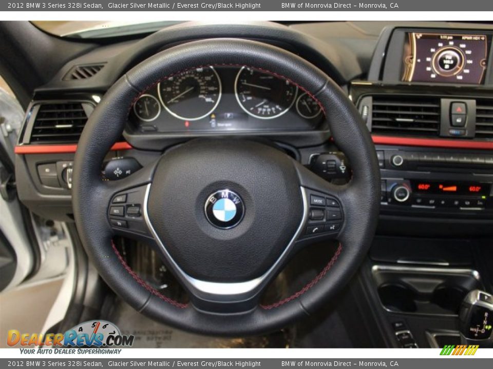 2012 BMW 3 Series 328i Sedan Glacier Silver Metallic / Everest Grey/Black Highlight Photo #24