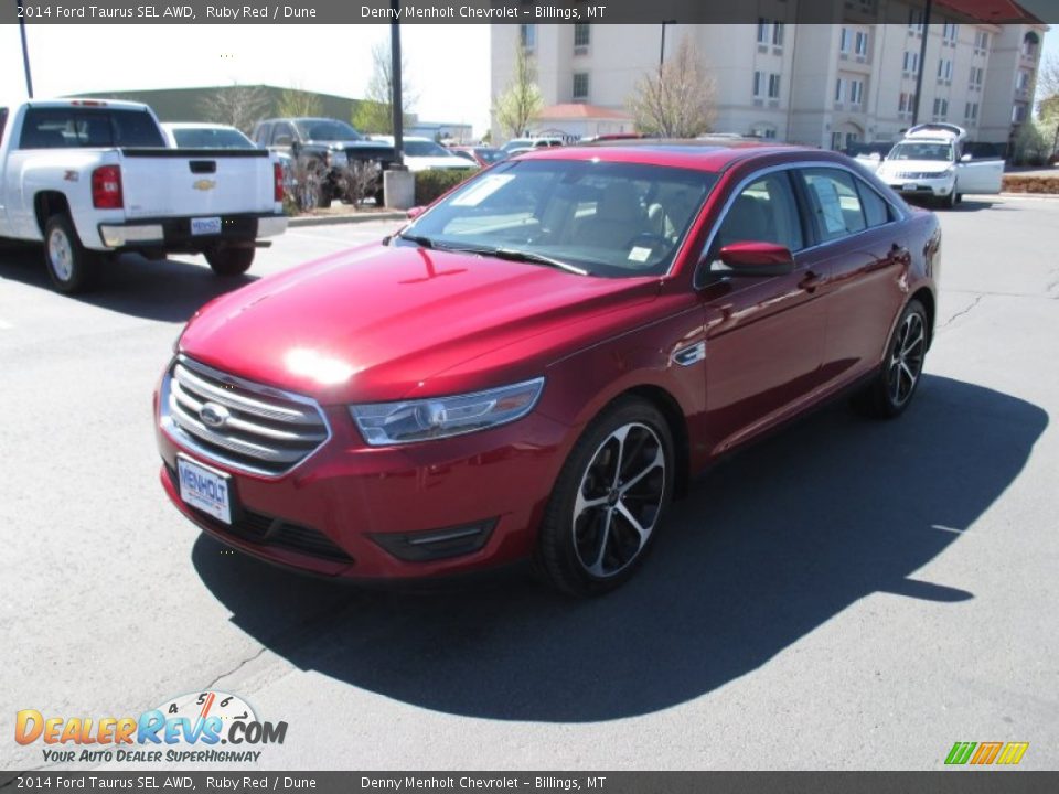 2014 Ford Taurus SEL AWD Ruby Red / Dune Photo #2