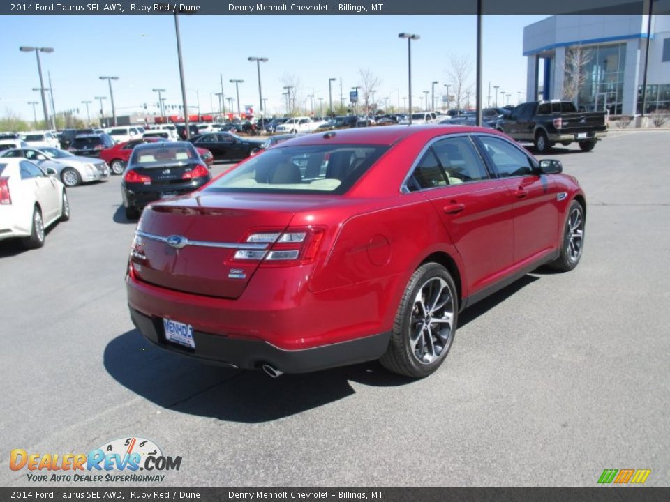 2014 Ford Taurus SEL AWD Ruby Red / Dune Photo #6