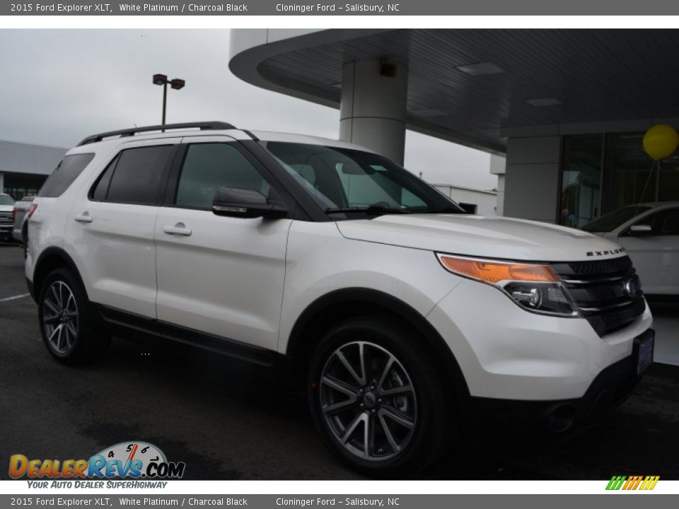 2015 Ford Explorer XLT White Platinum / Charcoal Black Photo #1