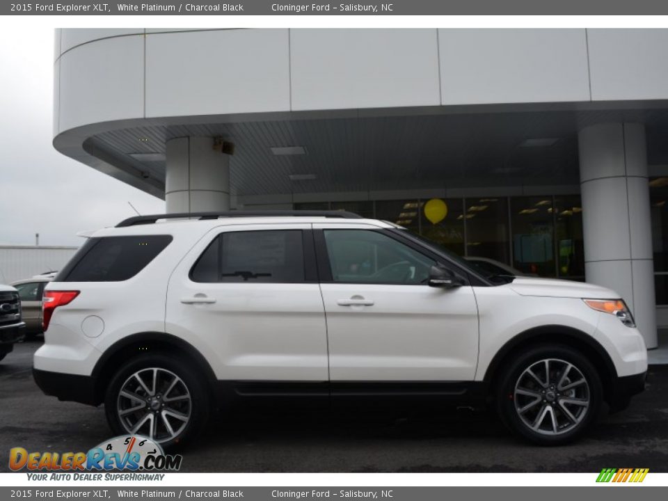 2015 Ford Explorer XLT White Platinum / Charcoal Black Photo #2