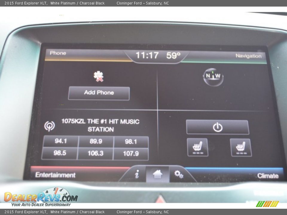 2015 Ford Explorer XLT White Platinum / Charcoal Black Photo #14