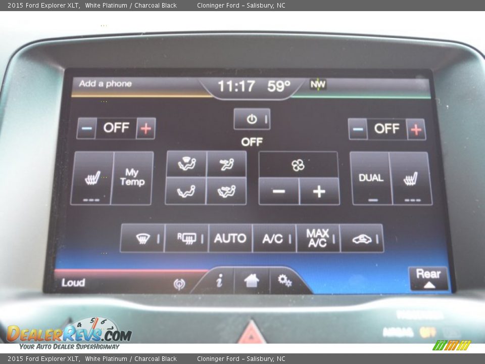 2015 Ford Explorer XLT White Platinum / Charcoal Black Photo #15