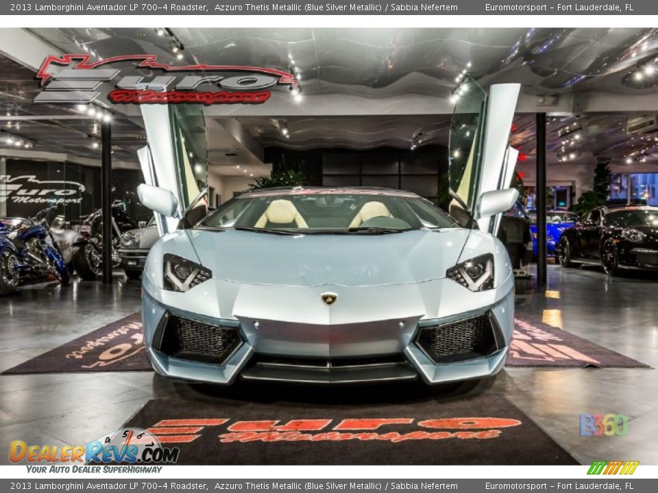 2013 Lamborghini Aventador LP 700-4 Roadster Azzuro Thetis Metallic (Blue Silver Metallic) / Sabbia Nefertem Photo #9
