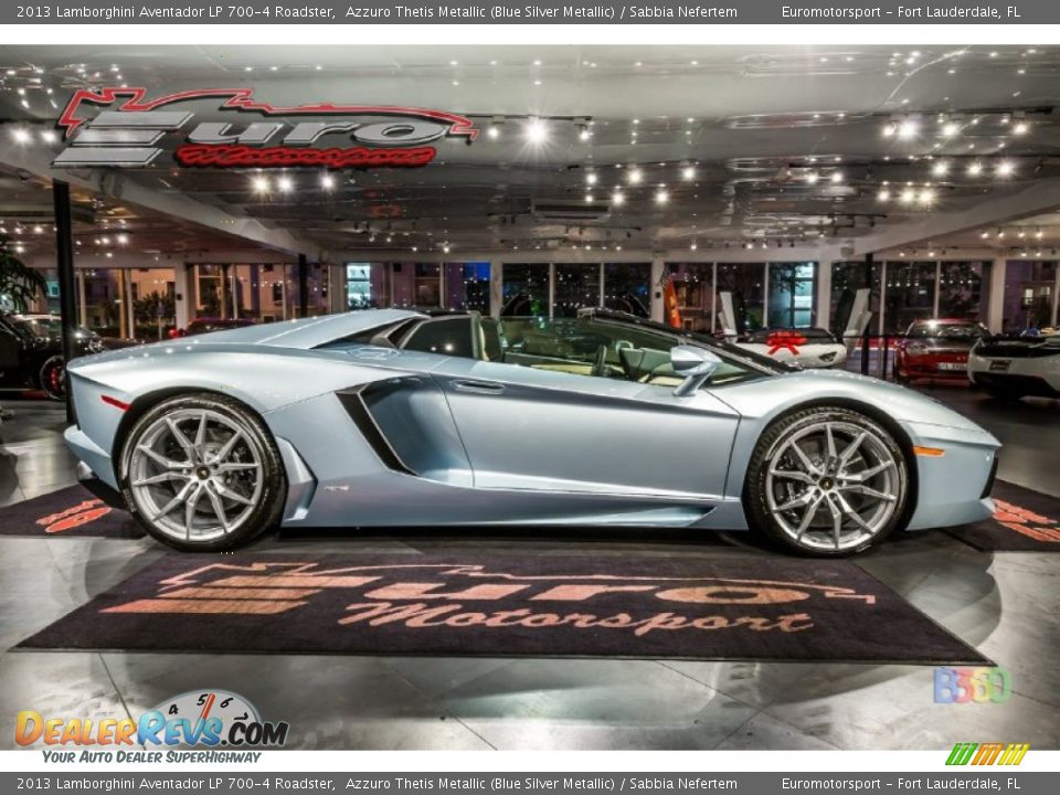 2013 Lamborghini Aventador LP 700-4 Roadster Azzuro Thetis Metallic (Blue Silver Metallic) / Sabbia Nefertem Photo #16