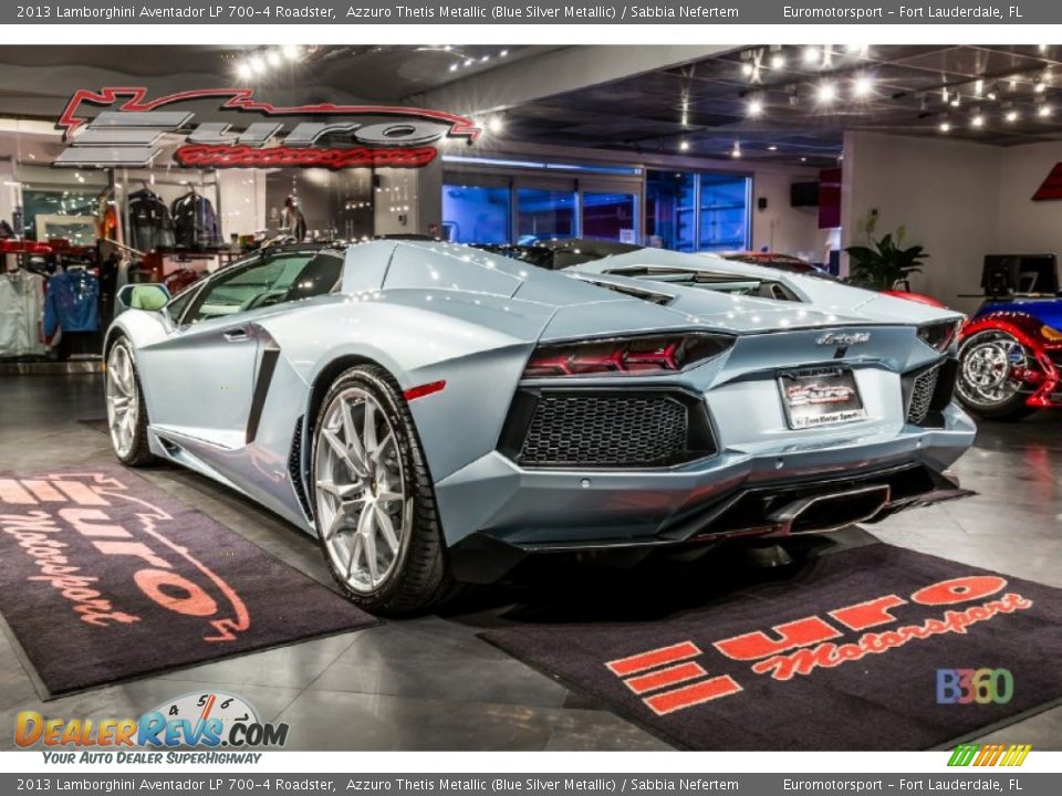 2013 Lamborghini Aventador LP 700-4 Roadster Azzuro Thetis Metallic (Blue Silver Metallic) / Sabbia Nefertem Photo #19