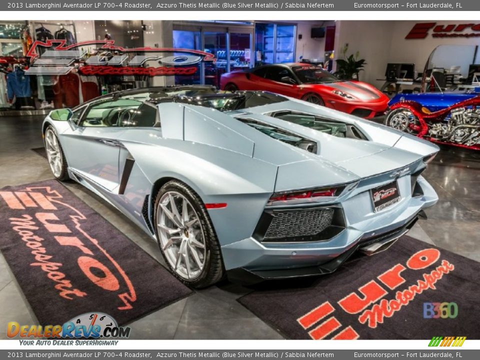 2013 Lamborghini Aventador LP 700-4 Roadster Azzuro Thetis Metallic (Blue Silver Metallic) / Sabbia Nefertem Photo #28
