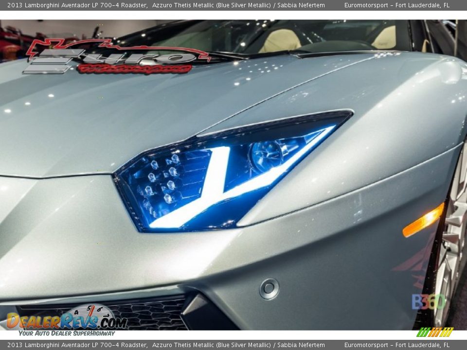 2013 Lamborghini Aventador LP 700-4 Roadster Azzuro Thetis Metallic (Blue Silver Metallic) / Sabbia Nefertem Photo #35