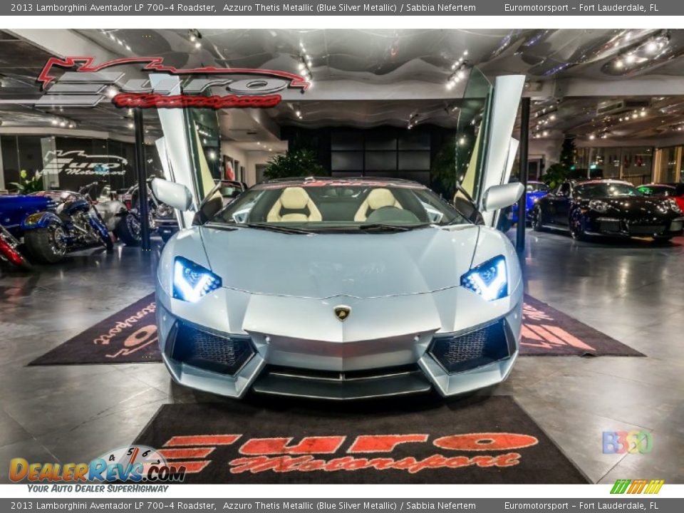 2013 Lamborghini Aventador LP 700-4 Roadster Azzuro Thetis Metallic (Blue Silver Metallic) / Sabbia Nefertem Photo #36