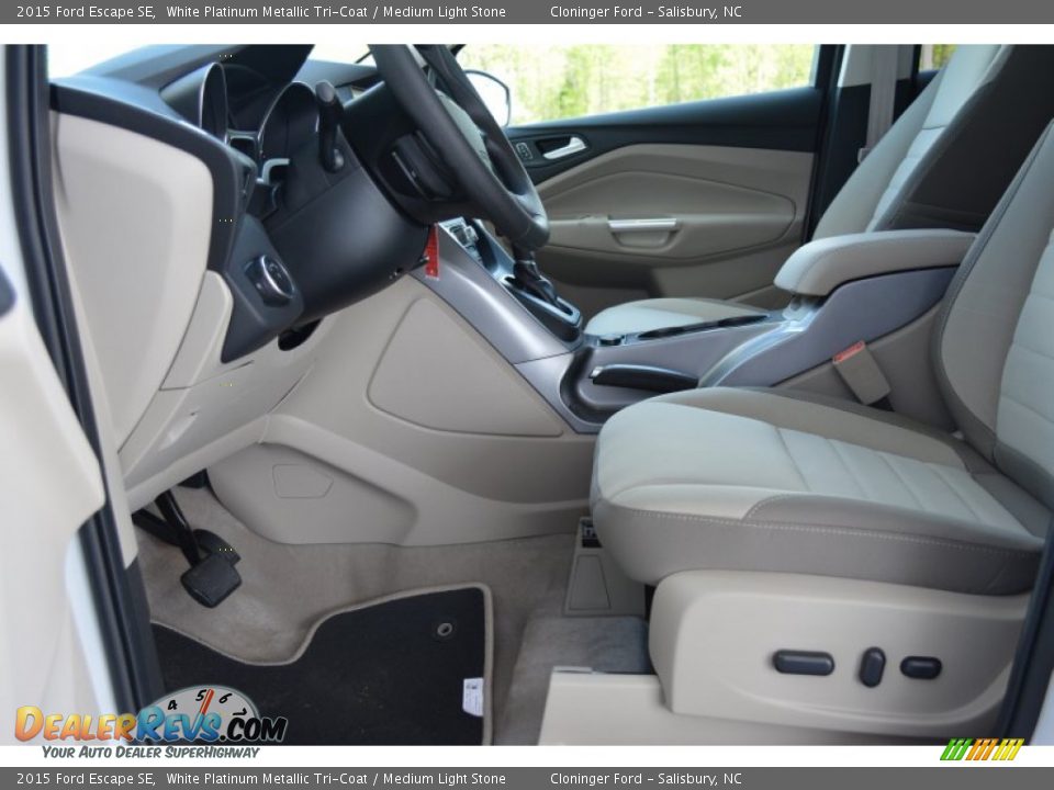 2015 Ford Escape SE White Platinum Metallic Tri-Coat / Medium Light Stone Photo #7