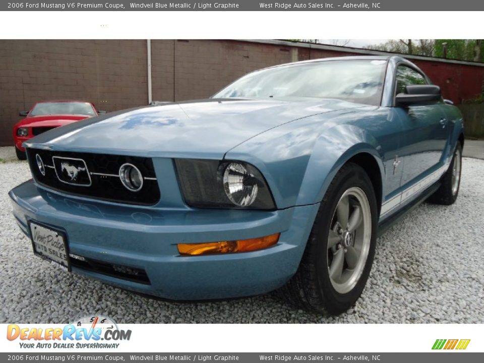2006 Ford Mustang V6 Premium Coupe Windveil Blue Metallic / Light Graphite Photo #2