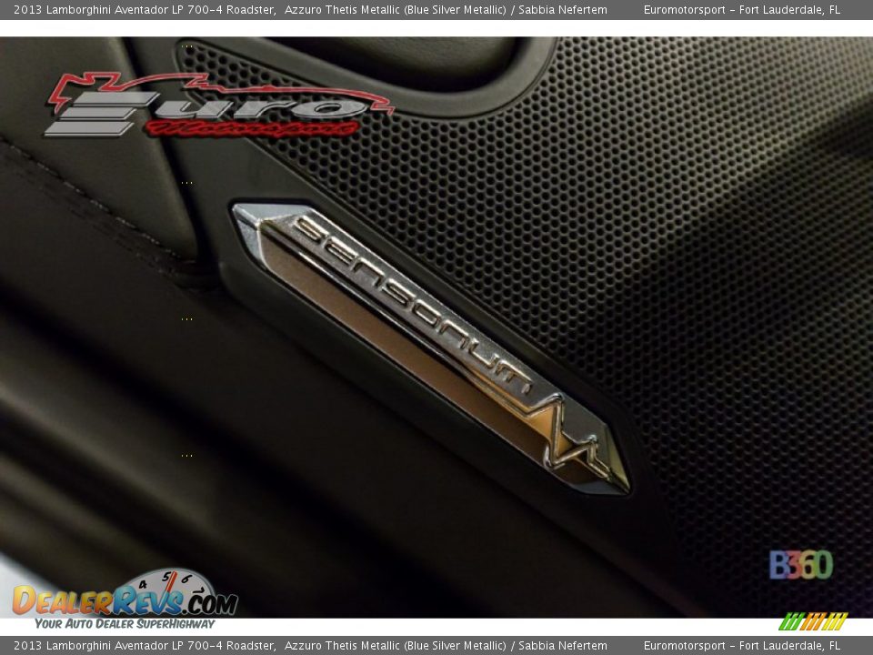 2013 Lamborghini Aventador LP 700-4 Roadster Azzuro Thetis Metallic (Blue Silver Metallic) / Sabbia Nefertem Photo #52