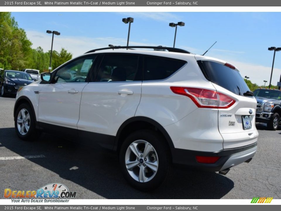 2015 Ford Escape SE White Platinum Metallic Tri-Coat / Medium Light Stone Photo #24