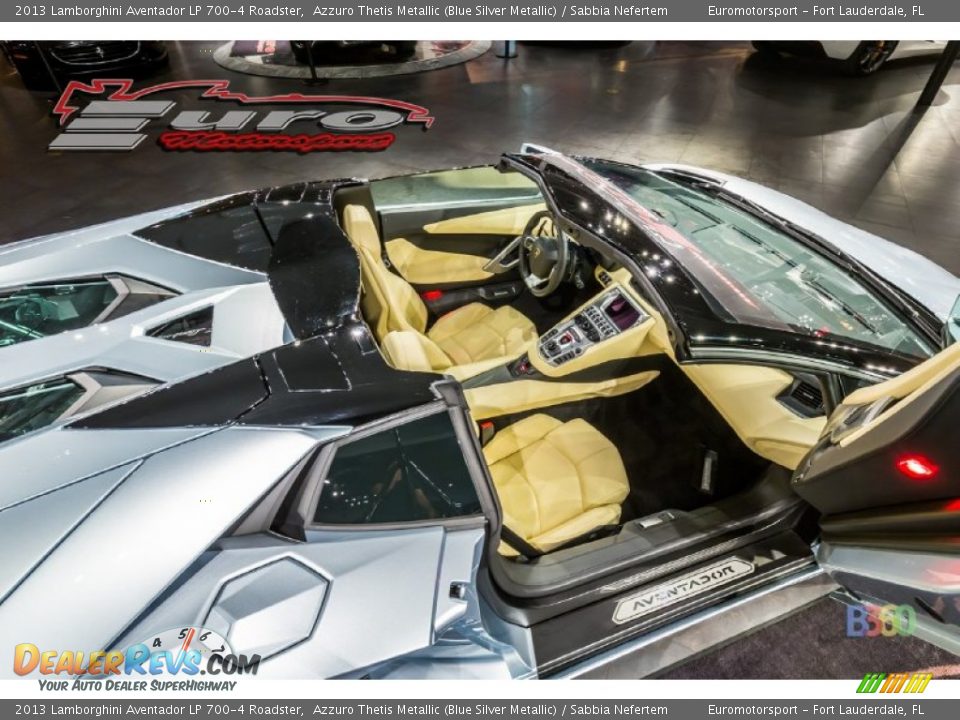 2013 Lamborghini Aventador LP 700-4 Roadster Azzuro Thetis Metallic (Blue Silver Metallic) / Sabbia Nefertem Photo #70