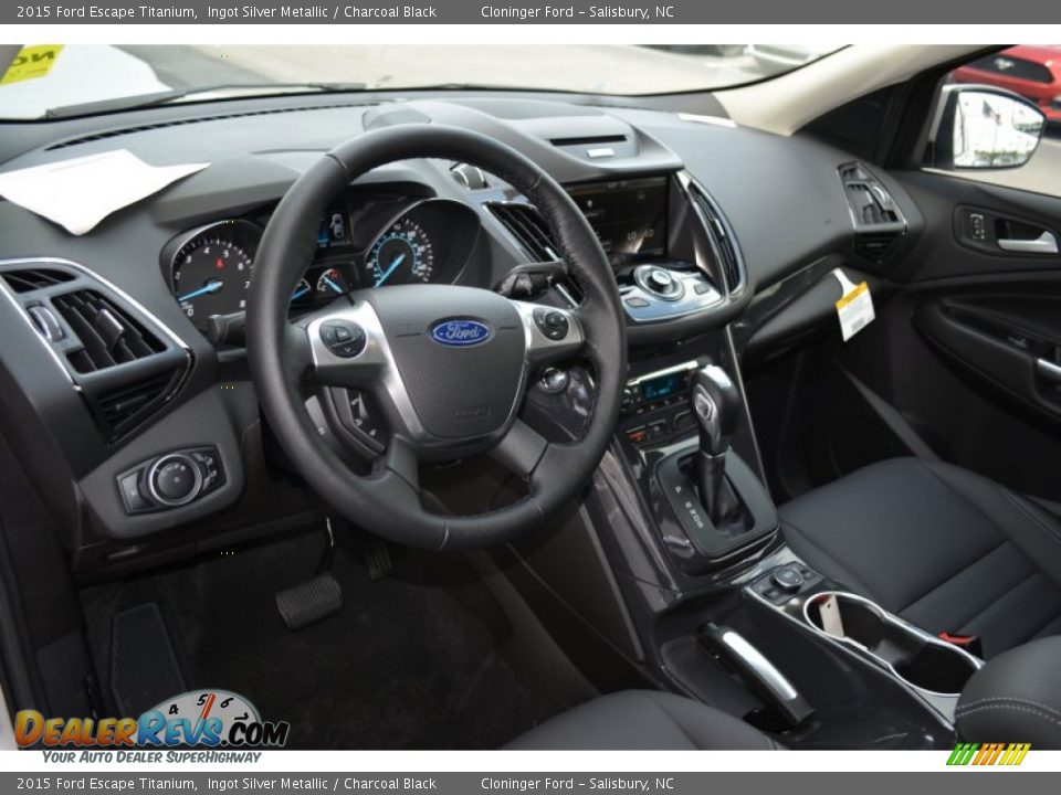 2015 Ford Escape Titanium Ingot Silver Metallic / Charcoal Black Photo #8