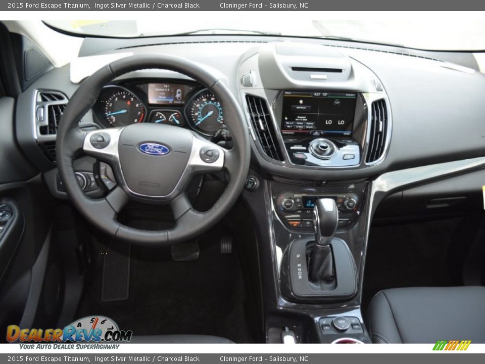 2015 Ford Escape Titanium Ingot Silver Metallic / Charcoal Black Photo #9