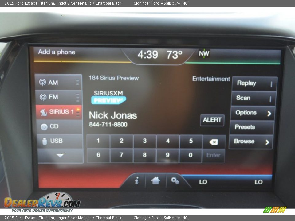 2015 Ford Escape Titanium Ingot Silver Metallic / Charcoal Black Photo #14