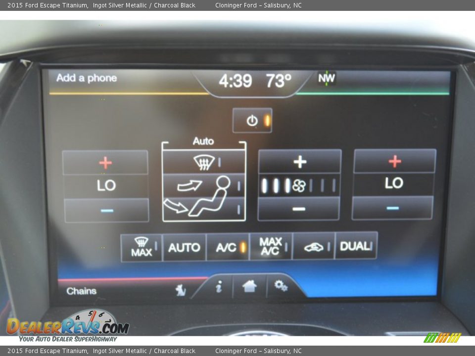 2015 Ford Escape Titanium Ingot Silver Metallic / Charcoal Black Photo #15